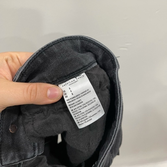 American Eagle High Rise Shortie Denim Short Black - Picture 9 of 9
